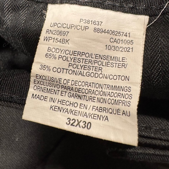 BLACK SLIM STRAIGHT “DICKIES” PANTS SIZE 32W x 30L (GREAT CONDITION) - Picture 6 of 7